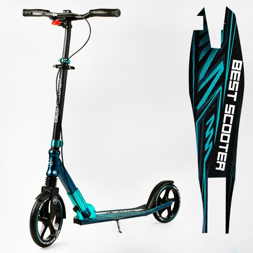 Двоколісний складаний самокат Best Scooter 100 кг Black and turquoise (113199) Двоколісний складаний самокат Best Scooter 100 кг Black and turquoise (113199)