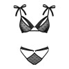 Напівпрозорий еротичний комплект Obsessive Obsessivia 2-pcs set black S/M, бюстгальтер та трусики, а в інтернет супермаркеті PbayMarket!