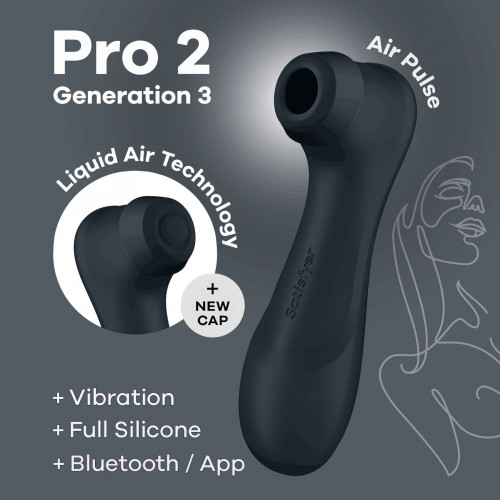 Вакуумний кліторальний стимулятор Satisfyer Pro 2 Generation 3 with Liquid Air Connect App Dark Grey в інтернет супермаркеті PbayMarket!