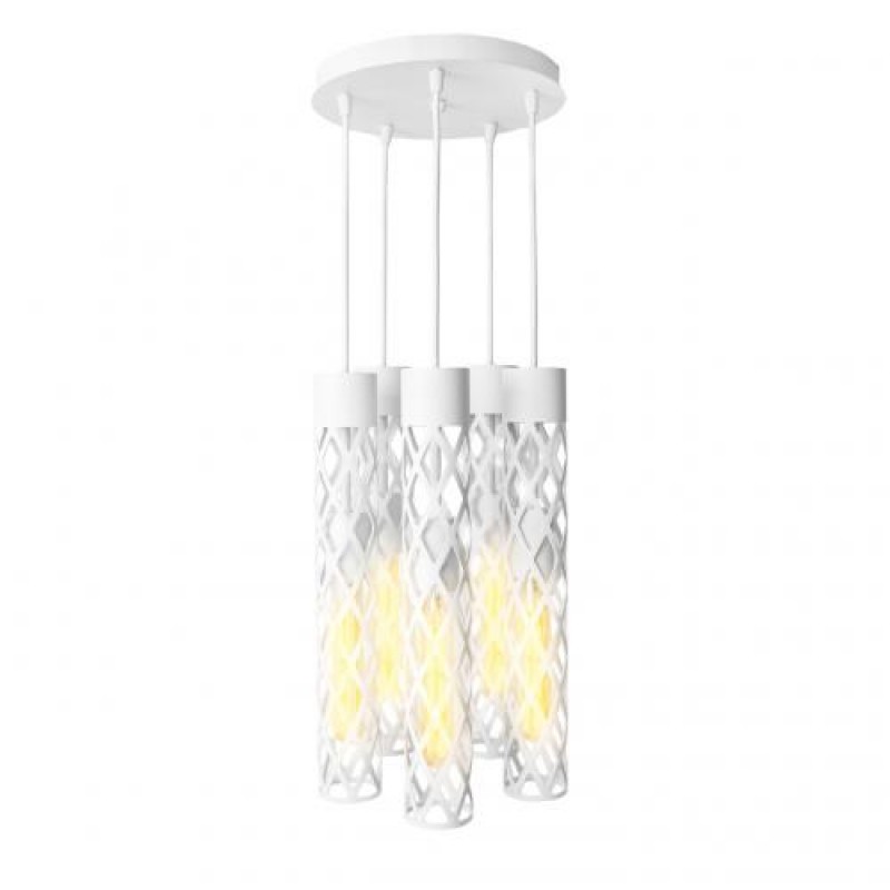 Світильник підвісний MSK Electric Flow у стилі лофт на круглій основі NL 6041-5R WH