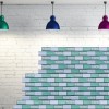 Декоративна ПВХ панель цегла зелений орнамент Sticker Wall SW-00001429 960х480х4мм