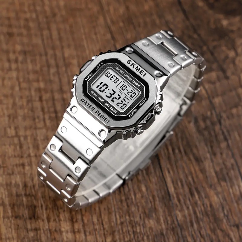 Жіночий спортивний годинник Skmei 1433 Singapore Сріблястий