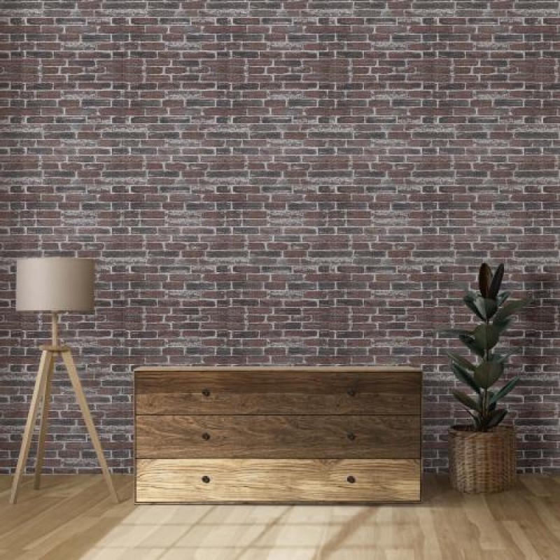 Самоклеюча декоративна 3D панель під червону катеринославську цеглу в рулоні 20м 3D Loft 20000x700x3мм
