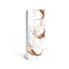 Наклейка на холодильник Zatarga «Молоко та какао» 650х2000 мм вінілова 3Д наклейка декор на кухню