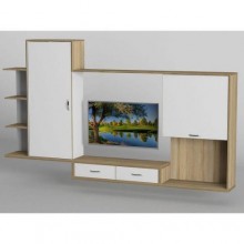 Стінка в вітальню Тиса Мебель Вітальня-204 Сонома Білий 1520x300x2160 мм