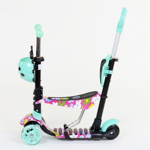 Самокат Best Scooter PU колеса, що світяться 5 в 1 Flowers 54 х 14 см Різнокольоровий (84219) Самокат Best Scooter PU колеса, що світяться 5 в 1 Flowers 54 х 14 см Різнокольоровий (84219)