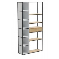 Стелаж для зберігання в стилі Loft NS-1720 2230x1090x350 мм Черный Стелаж для зберігання в стилі Loft NS-1720 2230x1090x350 мм Черный