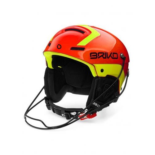 Шолом гірськолижний із металевим захистом підборіддя Briko Slalom (54 cм) Orange F Yellow FL в інтернет супермаркеті PbayMarket!