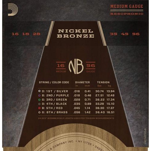 Струни для акустичної гітари D'Addario NB1656 Nickel Bronze Medium Acoustic Resonator 16/56 Струни для акустичної гітари D'Addario NB1656 Nickel Bronze Medium Acoustic Resonator 16/56