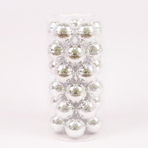 Кульки скляні Flora D 5,7 см 30 шт Сріблястий (44578) в інтернет супермаркеті PbayMarket!