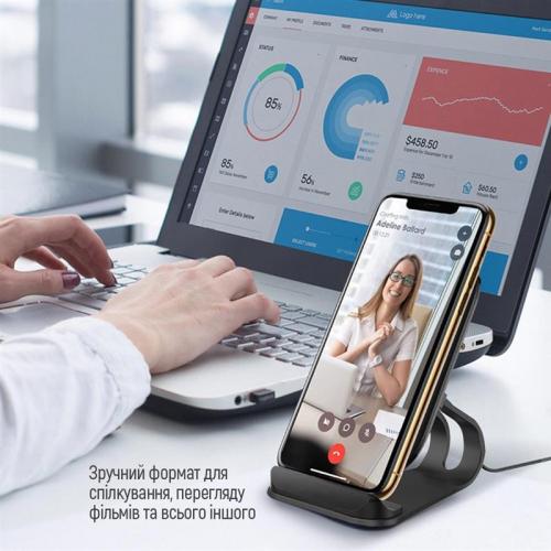 Бездротовий зарядний пристрій ColorWay Wireless Stand 15W Black (CW-CHW31Q-BK) Бездротовий зарядний пристрій ColorWay Wireless Stand 15W Black (CW-CHW31Q-BK)