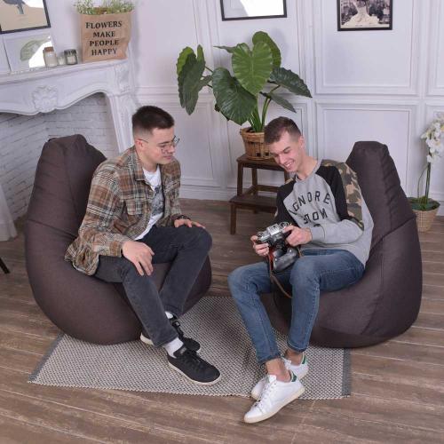 Крісло Мішок Груша Рогожка 150х100 Студія Комфорту Великий коричневий Крісло Мішок Груша Рогожка 150х100 Студія Комфорту Великий коричневий