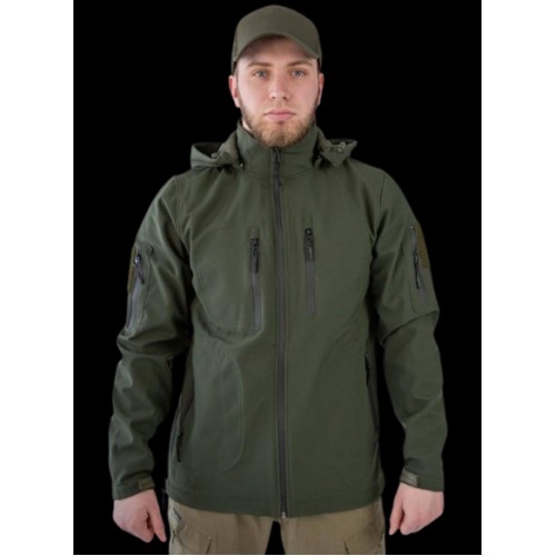 Куртка чоловіча No Brand Soft Shell 2XL Оливковий (2545104076) Куртка чоловіча No Brand Soft Shell 2XL Оливковий (2545104076)