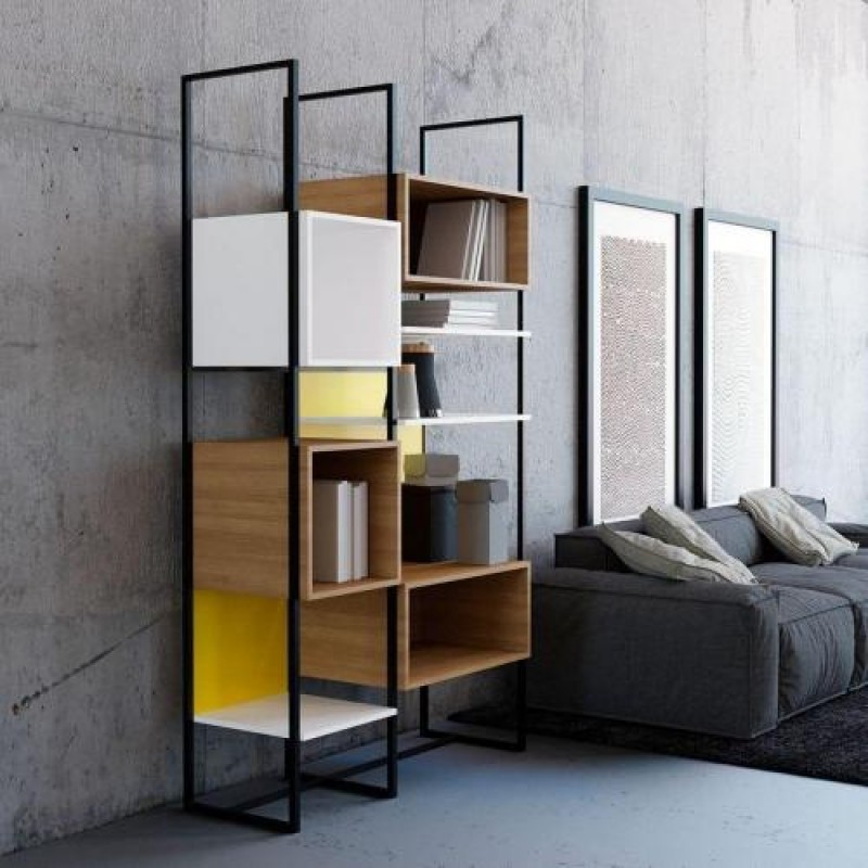 Стелаж для зберігання в стилі Loft NS-1756 2230x1200x450 мм Черный