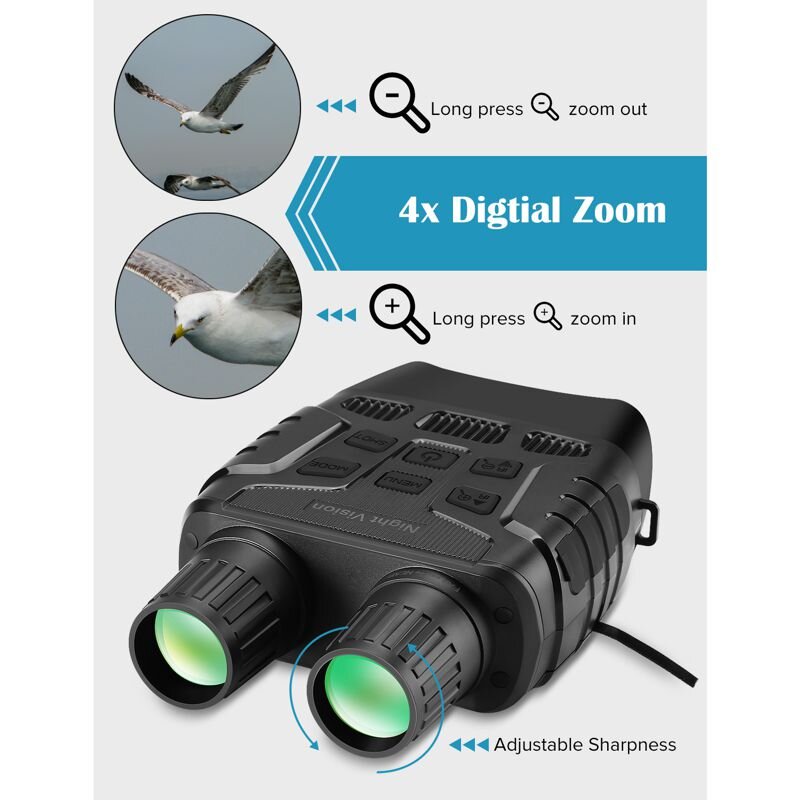 Бінокль нічного бачення ПНБ з дальністю до 250 метрів, 4Х кратним наближенням і відео / фото записом Boblov NV3180