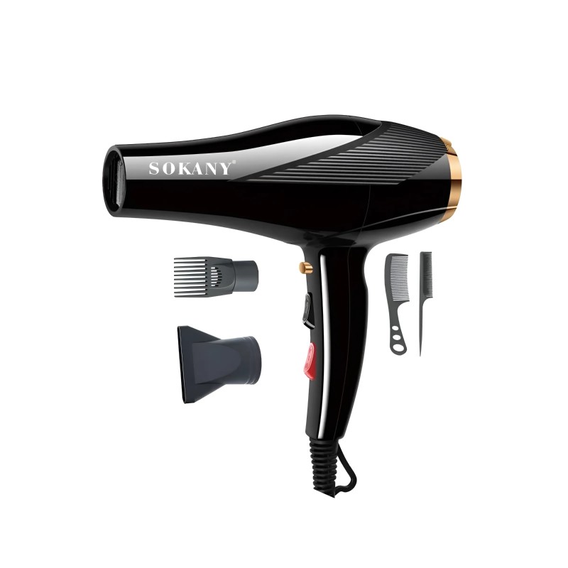 Фен для волосся Sokany з насадками Чорний (SK-2214)
