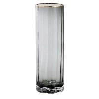 Ваза для квітів скляна YIWU Sandera 29.5 см Прозоро-золотистий (HP-1708)