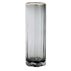 Ваза для квітів скляна YIWU Sandera 29.5 см Прозоро-золотистий (HP-1708)