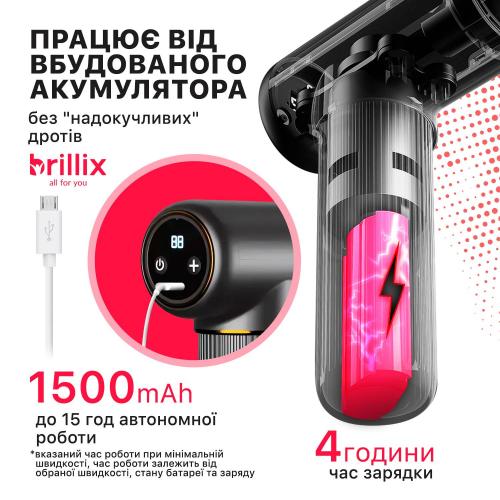 Портативний ручний масажер для тіла масажний пістолет Brillix