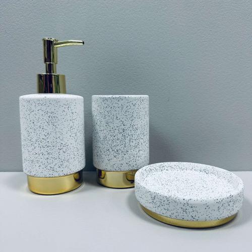 Набір для ванної Bona Di 851-335 3 предмети Білий граніт