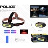 Яскравий туристичний ліхтар налобний акумуляторний Police PL-166 1*18650 COB charge Type-C Червоне світло