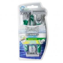 Одноразові чоловічі верстати для гоління Wilkinson Schick Quattro Titanium Sensitive 3 шт (0062)