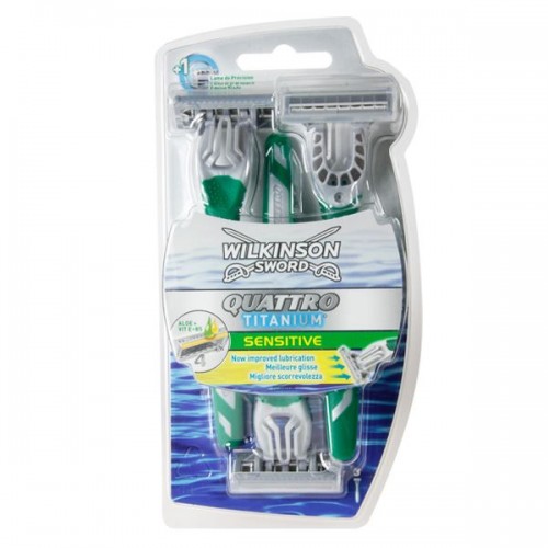 Одноразові чоловічі верстати для гоління Wilkinson Schick Quattro Titanium Sensitive 3 шт (0062)