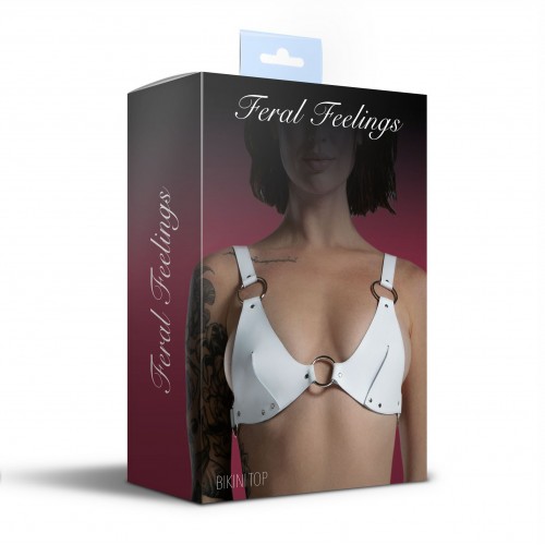 Ліф з натуральної шкіри Feral Feelings - Bikini Top White в інтернет супермаркеті PbayMarket!