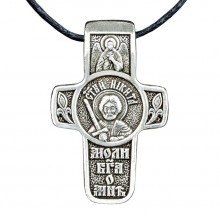 Хрест натільний посріблений Silvering Микита Святий Великомученик Микита Готський 3х1,8х0,2 см (19555)