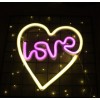 Настінний неоновий світильник нічник Love Серце жовто-рожеве Angel