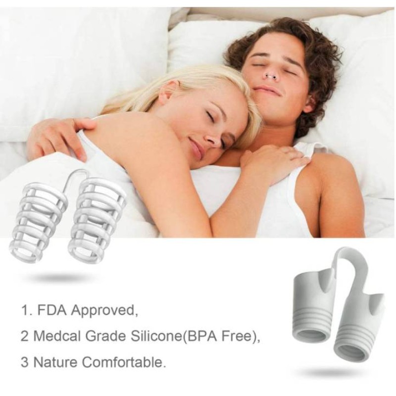 Антихропіння кліпса від хропіння в ніс - носовий розширювач від хропіння - набір з 8 шт (циліндри + спіралі) у футлярі