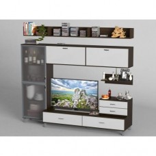 Стінка в вітальню Тиса Мебель Вітальня-27 Венге Білий 2050x450x2400 мм