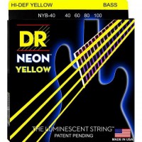 Струни для бас-гітари DR NYB-40 Hi-Def Neon Yellow K3 Coated Light Bass Guitar 4 Strings 40/100 Струни для бас-гітари DR NYB-40 Hi-Def Neon Yellow K3 Coated Light Bass Guitar 4 Strings 40/100