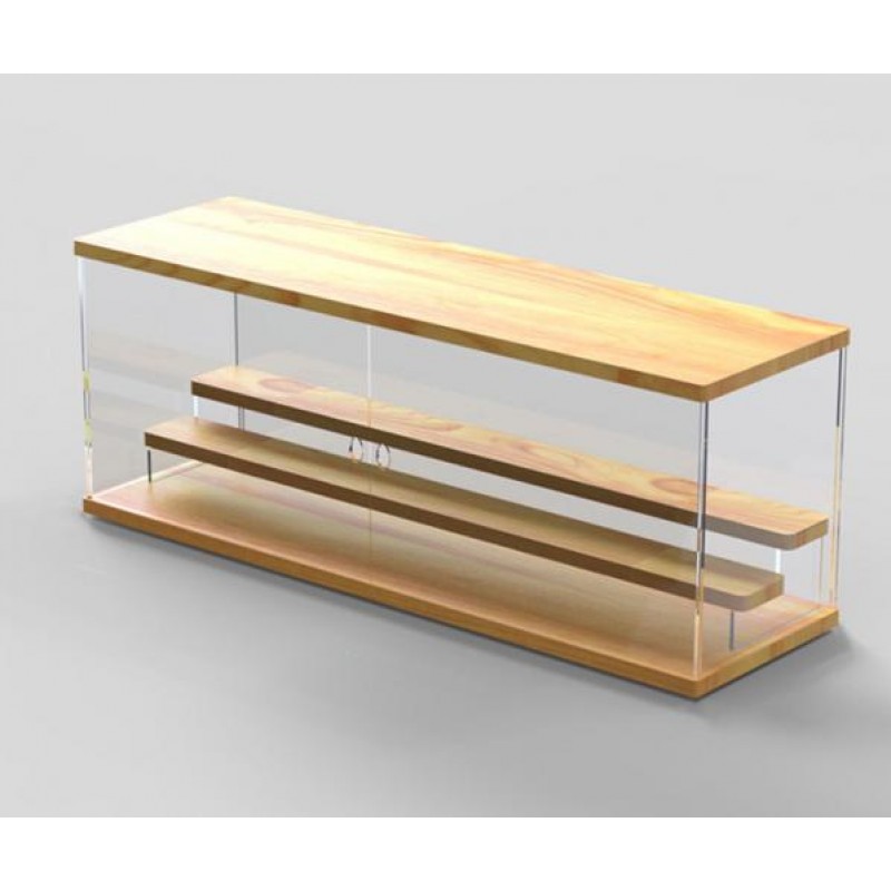 Бокс-вітрина з підсвічуванням для аксесуарів з дверцятами 600х180 Акрил 3 мм Бежевий (B600180L)