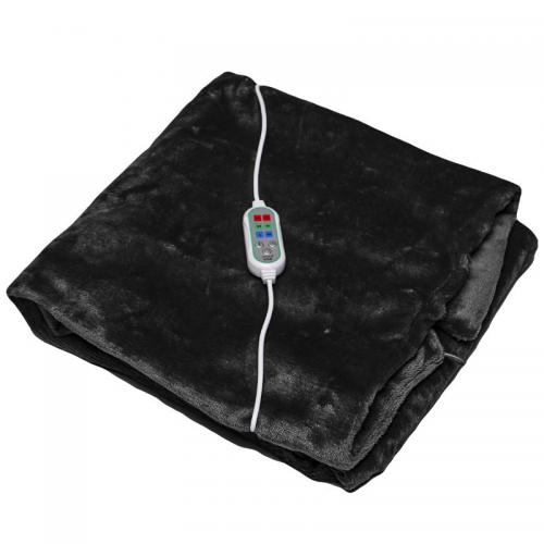 Плед шаль Lesko 100*65 Black ковдру з підігрівом usb від повербанку Плед шаль Lesko 100*65 Black ковдру з підігрівом usb від повербанку