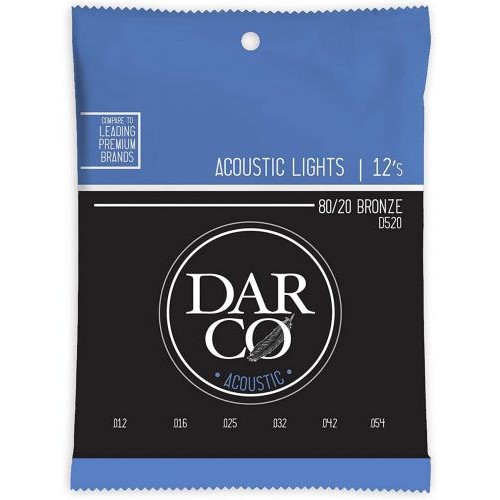 Струни для акустичної гітари 6 шт Martin D520 Darco 80/20 Bronze Light Acoustic Guitar Strings 12/54 Струни для акустичної гітари 6 шт Martin D520 Darco 80/20 Bronze Light Acoustic Guitar Strings 12/54