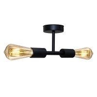 Люстра стельова MSK Electric Asket на дві лампи Е27 NL 2213-2 BK Чорний (619994)