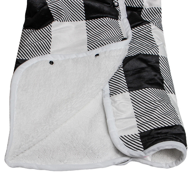 Електрична шаль плед з підігрівом Lesko Usb 140х80 см Black + White (10419-53793)