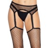 Панчохи-сітка Leg Avenue Net stockings with garter belt One size Black, пояс, підв’язки в інтернет супермаркеті PbayMarket!