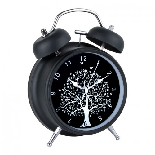Годинник настільний Clock з будильником Моен Дерево Тихий хід 16х11,7х5,5 см Чорний Білий (16272) в інтернет супермаркеті PbayMarket!