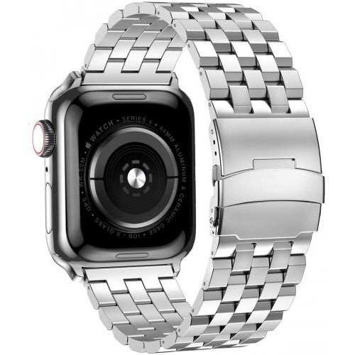 Браслет BeWatch для Apple Watch series 3 4 | 5 | 6 із шириною корпусу 38|40mm Quadro сталевий Сріблястий (1024405)