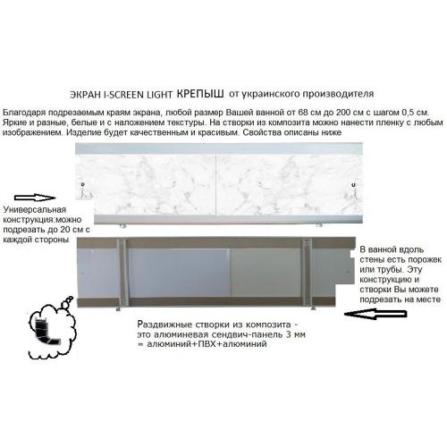 Екран під ванну The MIX Кріплення carbon silver 120 см