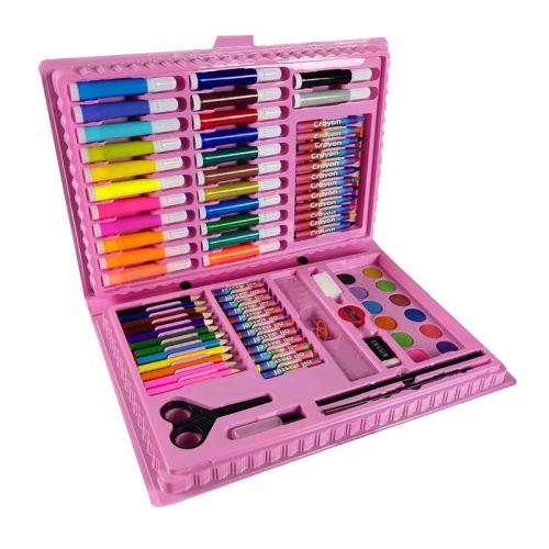 Дитячий набір для малювання No Brand ART set Rainbow комплект для дитячої творчості в кейсі 86 предметів Рожевий Дитячий набір для малювання No Brand ART set Rainbow комплект для дитячої творчості в кейсі 86 предметів Рожевий