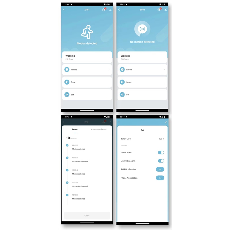 Wifi датчик руху мініатюрний Nectronix P01, до 6 метрів, Tuya Smart life app