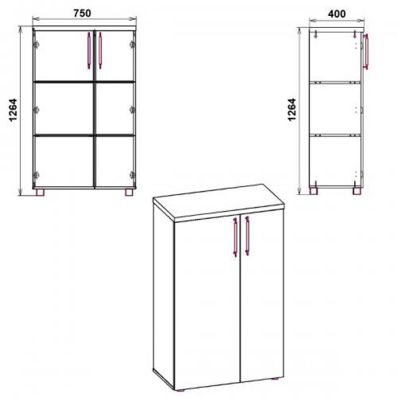 Комод МГ-2 тумба-2 Компанит білий