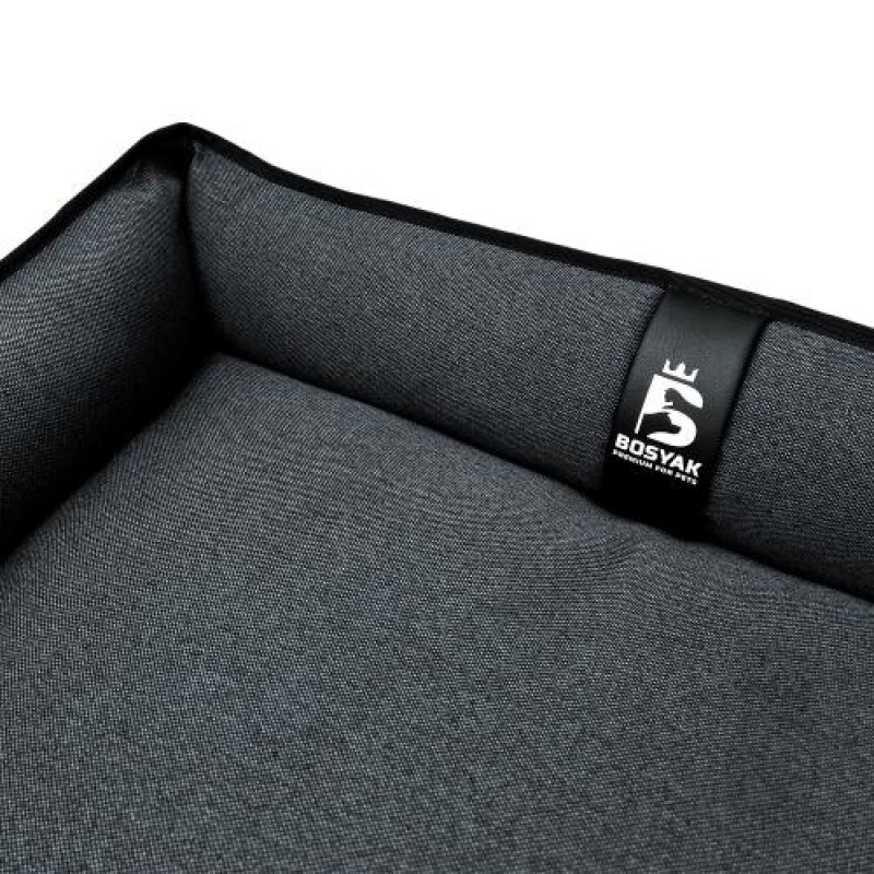 Лежак ліжко для собак та котів EGO Bosyak Рогожка M 75х65 Сірий (спальне місце для собак та котів)