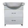 Тумба Mikola-M пластикова 2.0 з двома висувними ящиками та керамічним умивальником 65 см