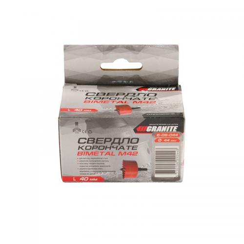 Свердло корончате GRANITE біметалічний HSS M42 44 мм 6-09-044 Свердло корончате GRANITE біметалічний HSS M42 44 мм 6-09-044