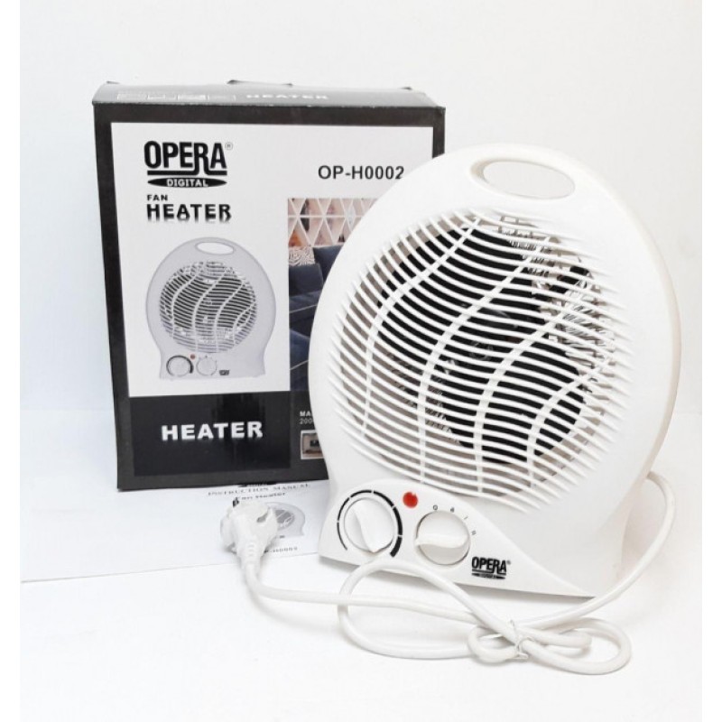 Тепловентилятор портативний електричний Дуйка Opera OP-H0002 Digital Heater 2кВт Білий
