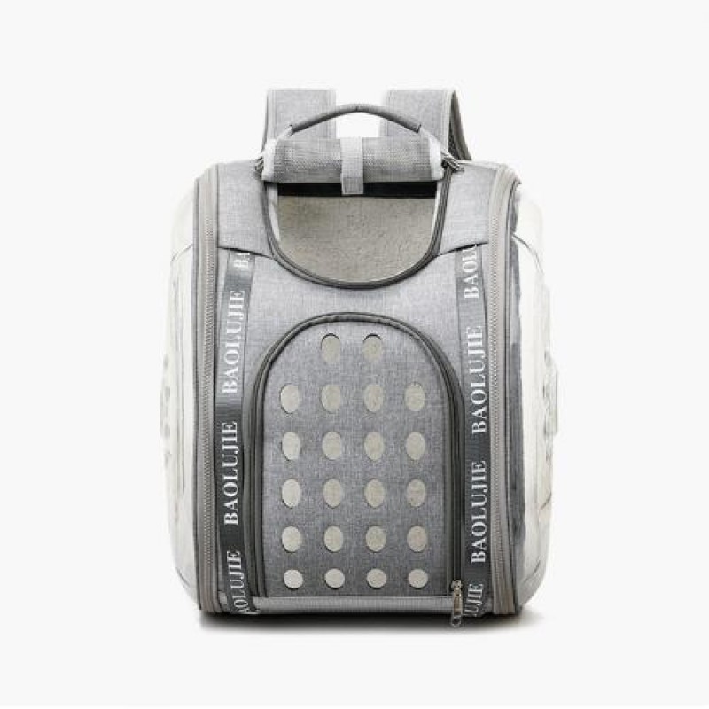 Сумка-рюкзак перенесення Baolujie для домашніх тварин 43х40х32 Сірий (IBA019S)